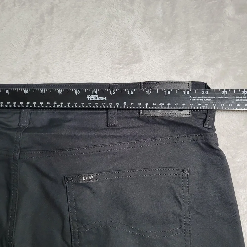 Lee Velocity Pants Mens 40x30 Black Microfiber Regular Fit Straight Leg Chino